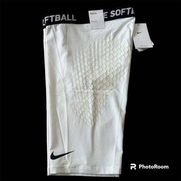 Nike Dri-Fit Softball Shorts Size L Womens Compression Training White AV6633-100 - Picture 3 of 4